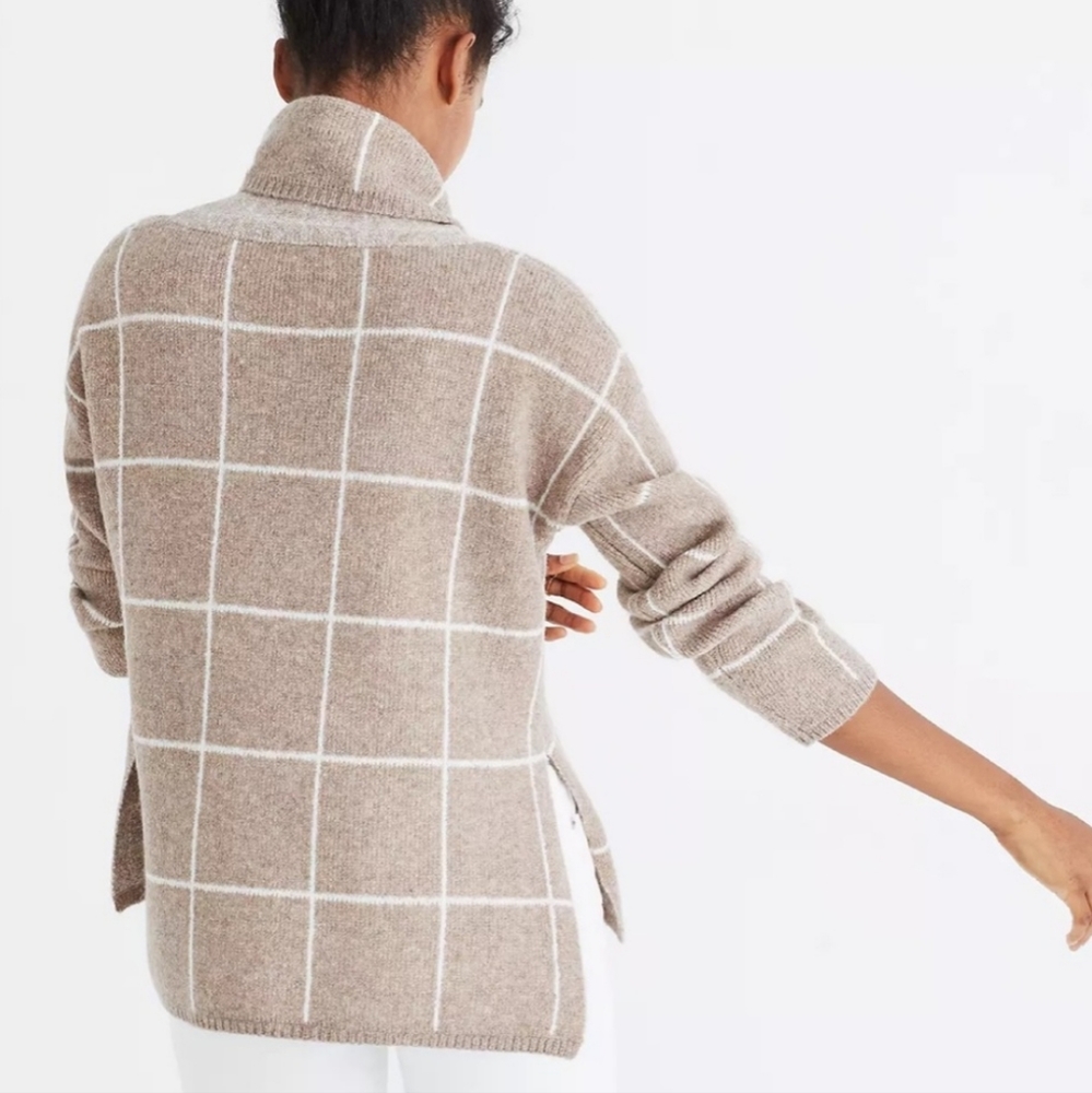 Madewell Windowpane Turtleneck Sweater - Picture 3 of 8
